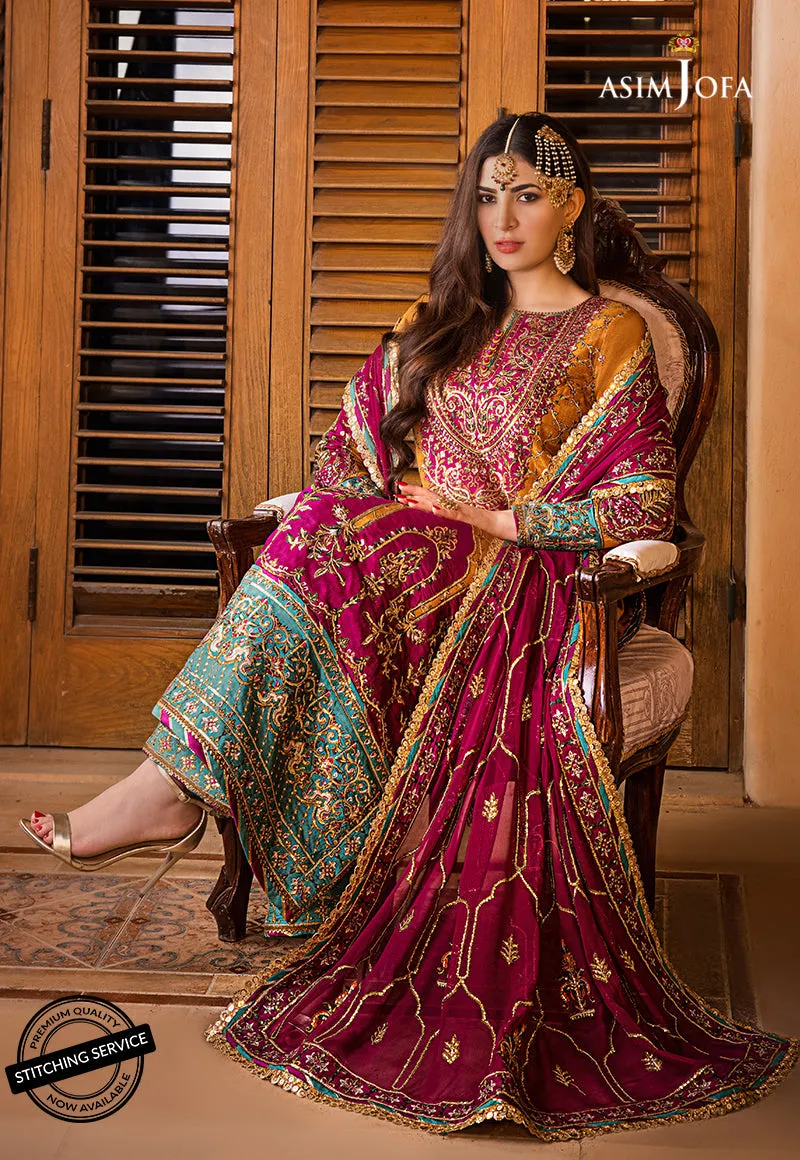 AJBN-04 | Asim Jofa  Baad-e-Naubahar Wedding Collection 2022 | Embroidered Raw Silk Suits