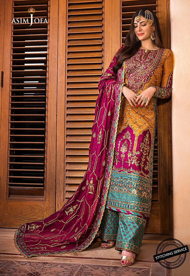 AJBN-04 | Asim Jofa  Baad-e-Naubahar Wedding Collection 2022 | Embroidered Raw Silk Suits