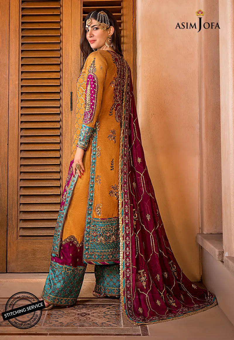 AJBN-04 | Asim Jofa  Baad-e-Naubahar Wedding Collection 2022 | Embroidered Raw Silk Suits