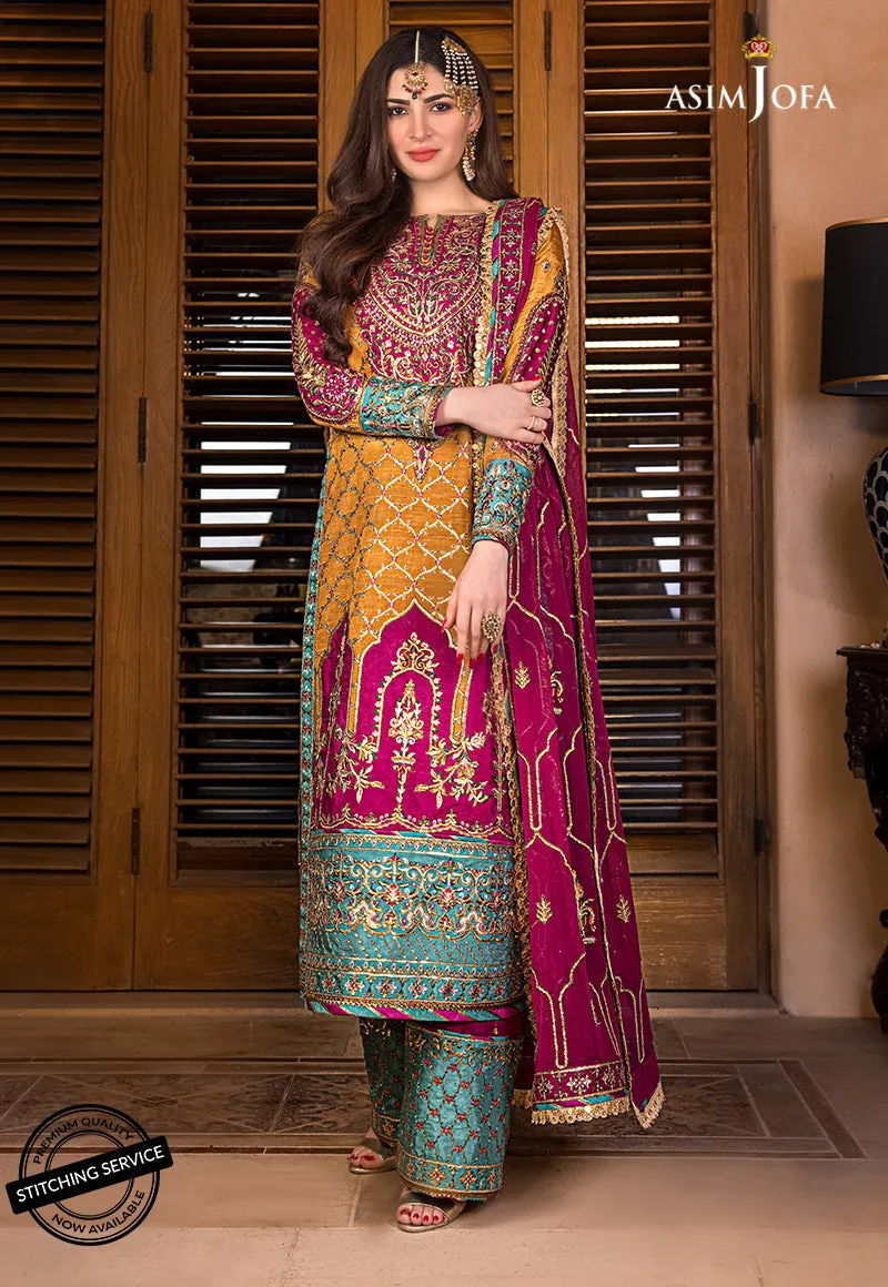 AJBN-04 | Asim Jofa  Baad-e-Naubahar Wedding Collection 2022 | Embroidered Raw Silk Suits