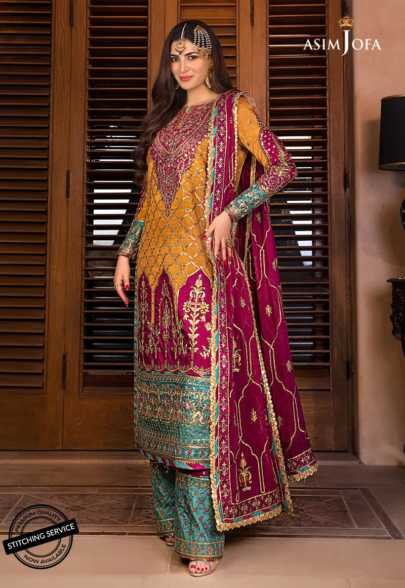 AJBN-04 | Asim Jofa  Baad-e-Naubahar Wedding Collection 2022 | Embroidered Raw Silk Suits