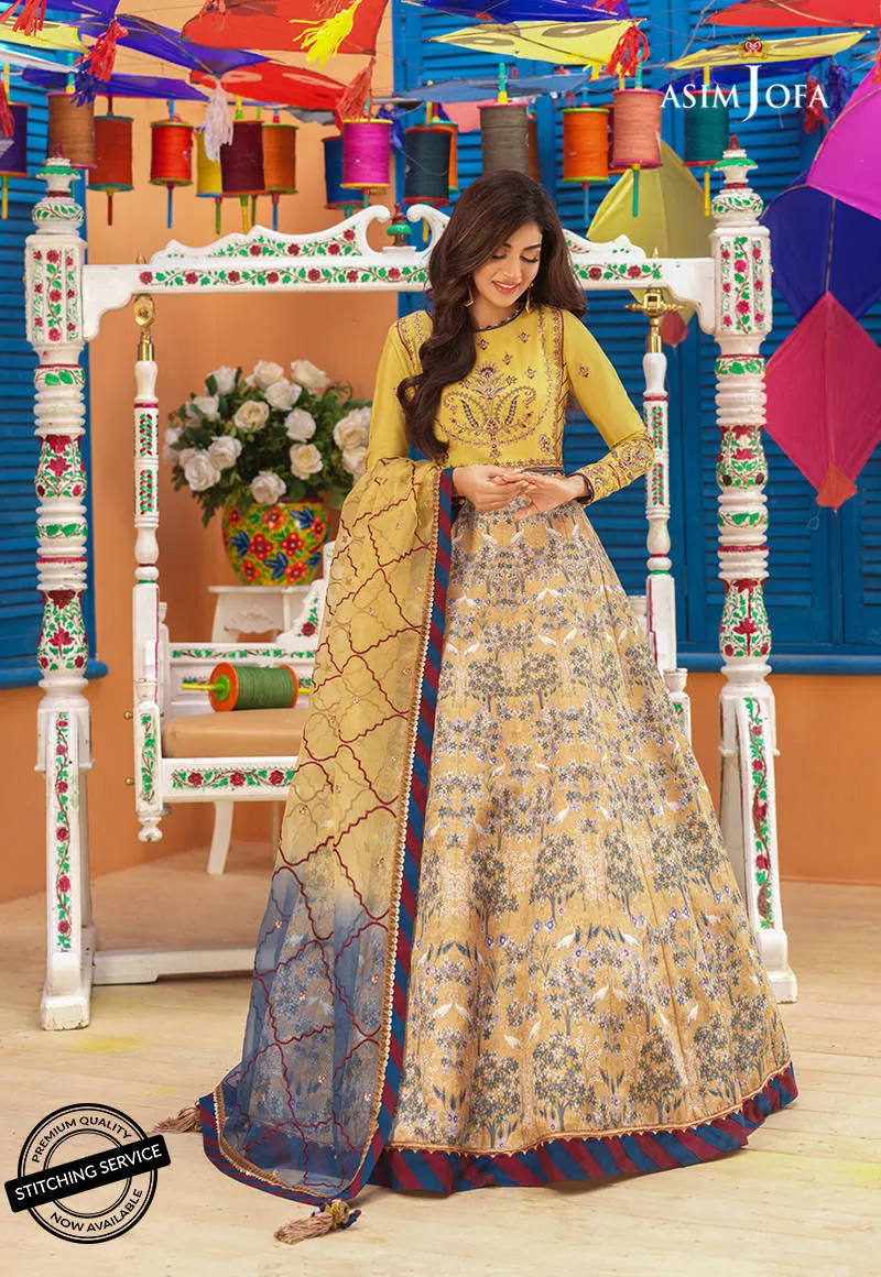 AJFC-68 | Asim Jofa Basant Collection 2022 | Unstitched Embroidered Organza Suit