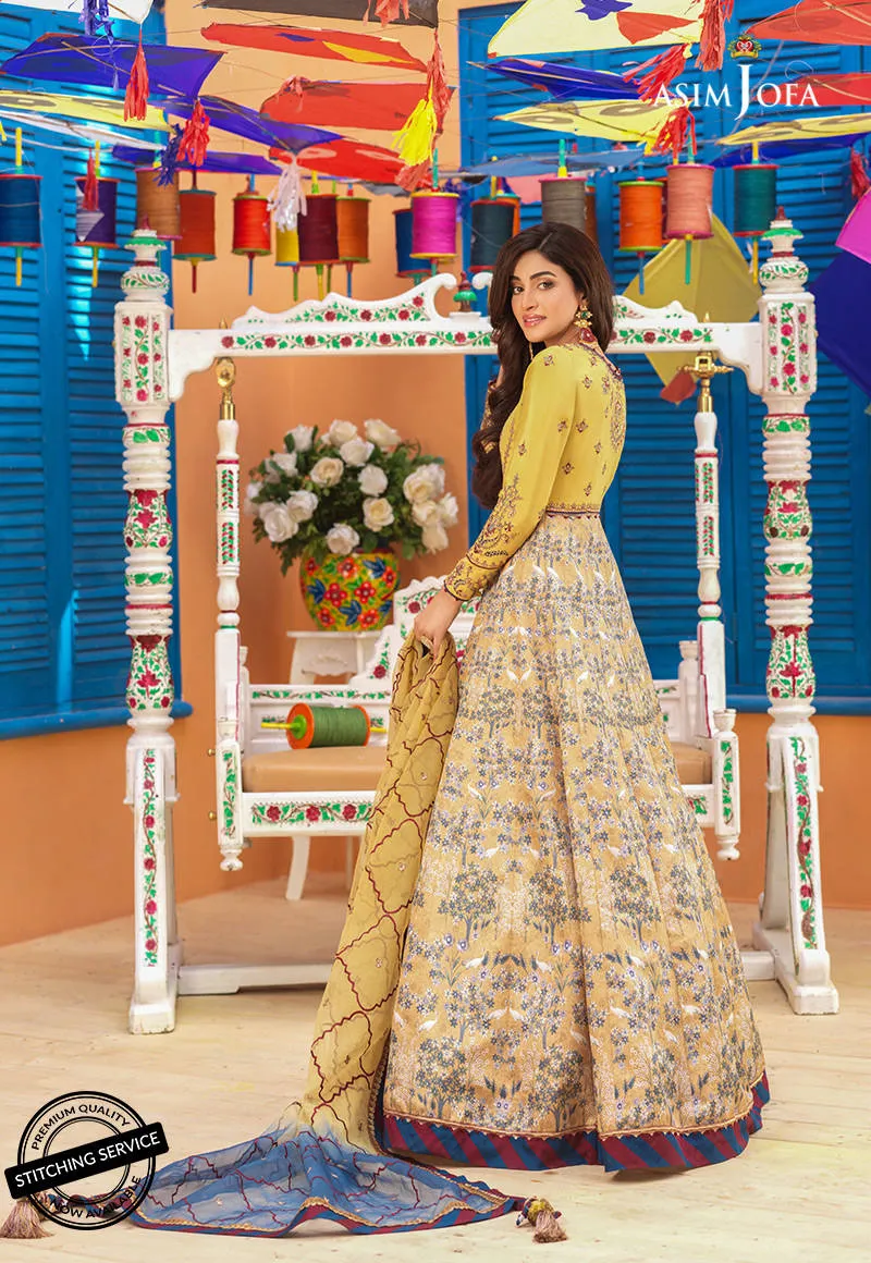 AJFC-68 | Asim Jofa Basant Collection 2022 | Unstitched Embroidered Organza Suit