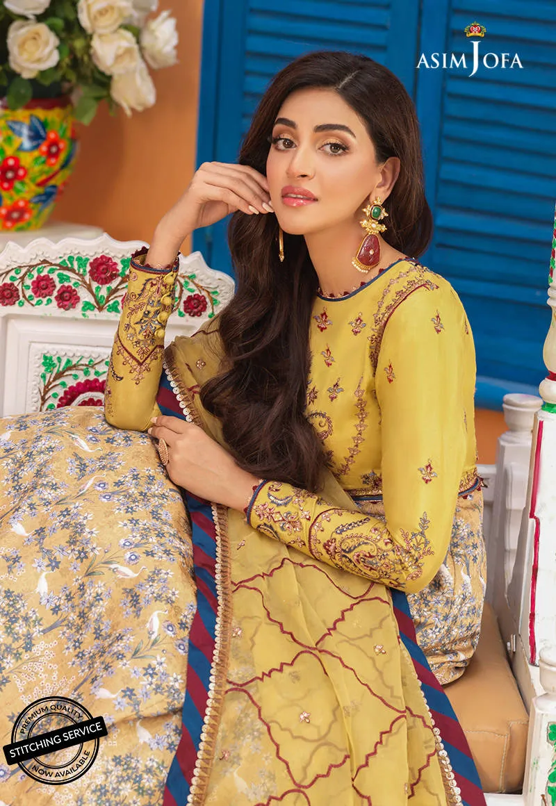 AJFC-68 | Asim Jofa Basant Collection 2022 | Unstitched Embroidered Organza Suit