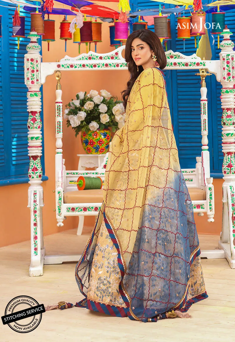 AJFC-68 | Asim Jofa Basant Collection 2022 | Unstitched Embroidered Organza Suit