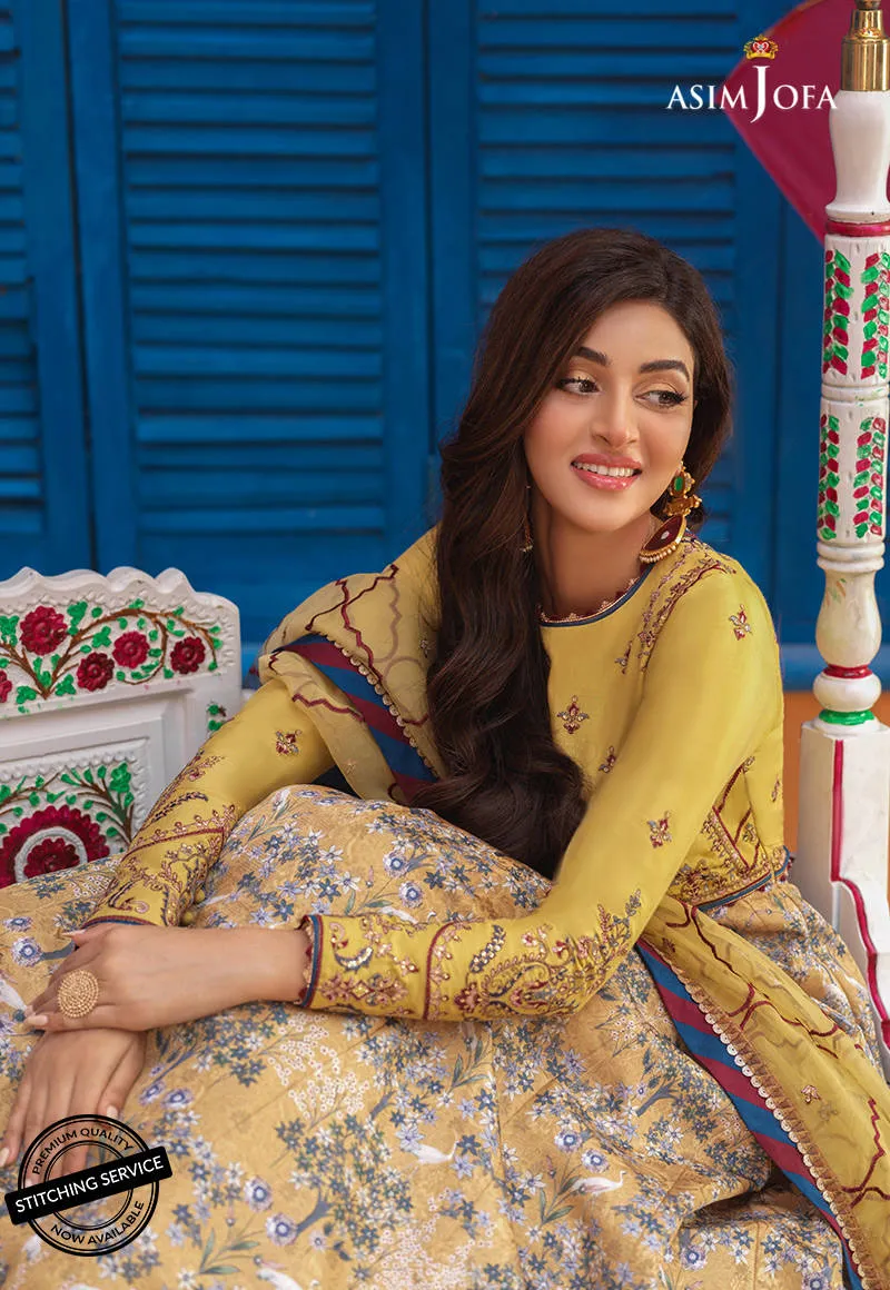 AJFC-68 | Asim Jofa Basant Collection 2022 | Unstitched Embroidered Organza Suit