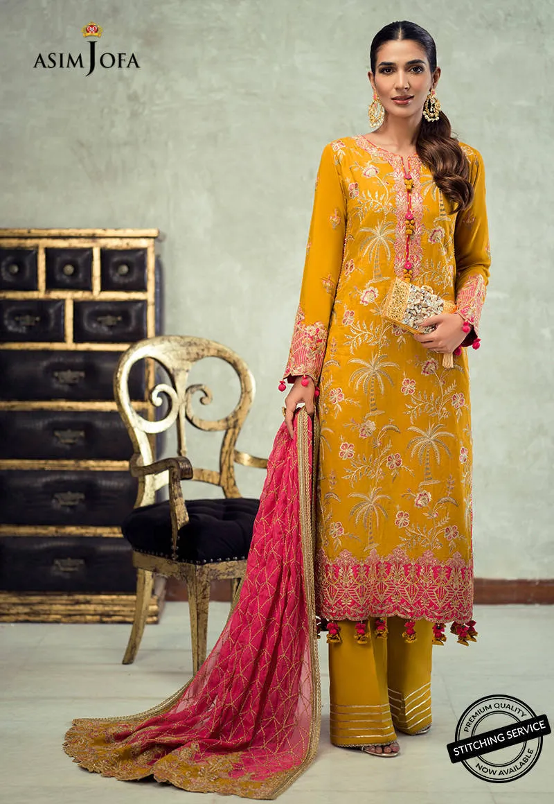 AJLE-19 |  Asim Jofa Chiffon Collection 2021 Limited Edition Vol 2 | Unstitched Embroidered Chiffon Suits