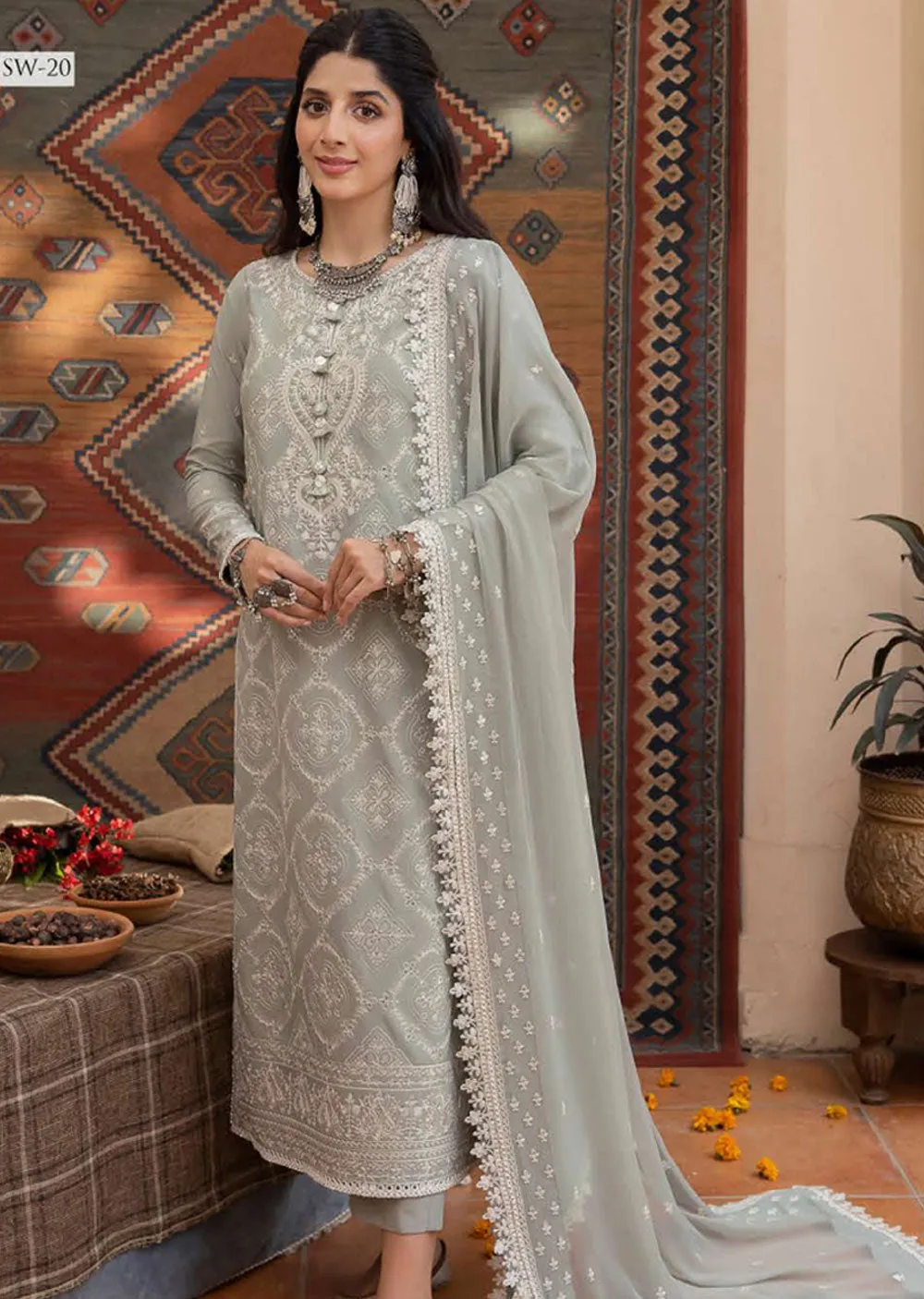 AJSW-20 - Unstitched - Asim Jofa Shadow Work Collection 2023