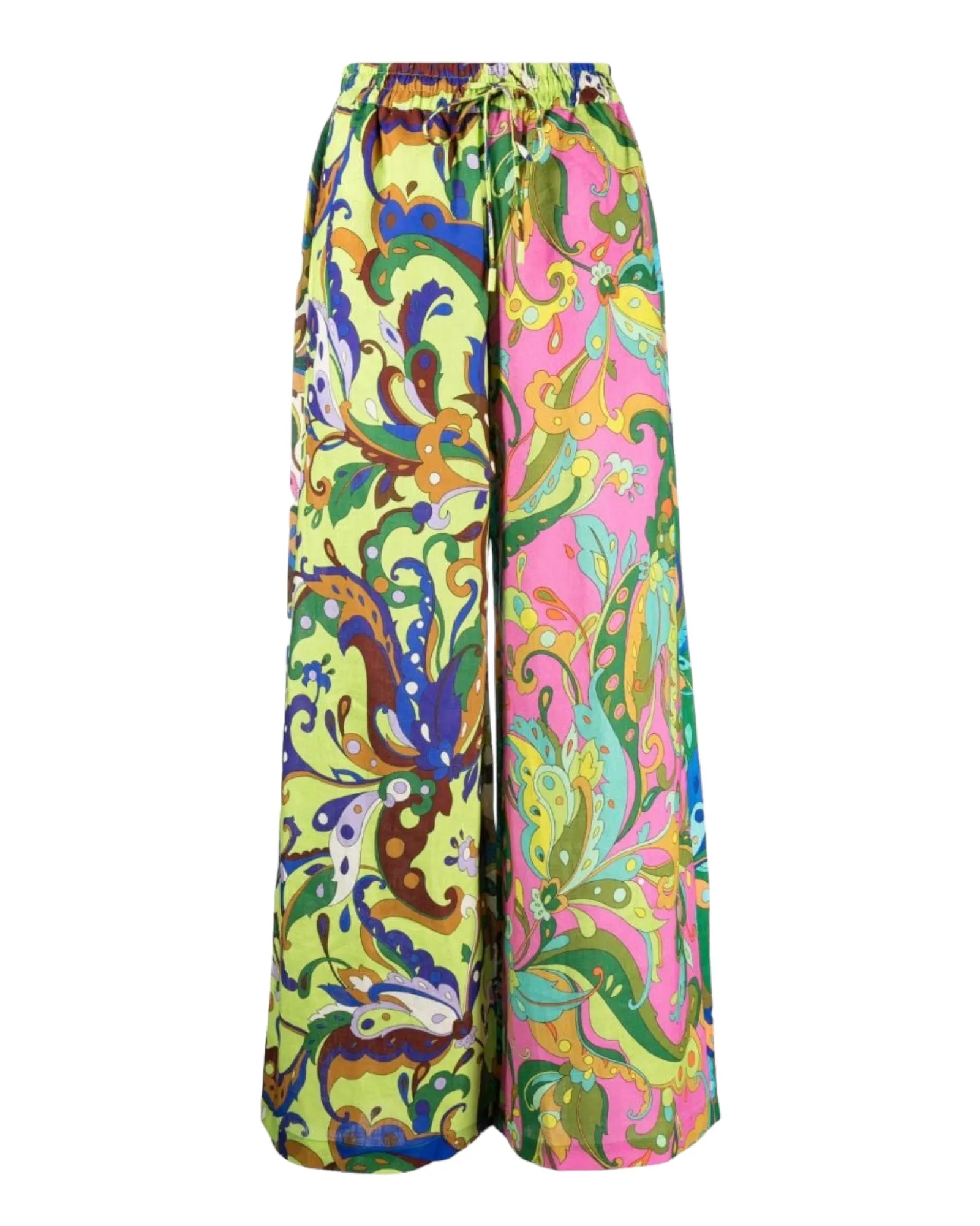 ALÉMAIS Green Yvette Paisley-Print Trousers