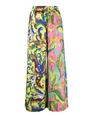 ALÉMAIS Green Yvette Paisley-Print Trousers