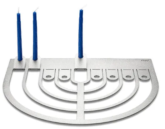 Aluminum Menorah Origami Geometric Sculpture