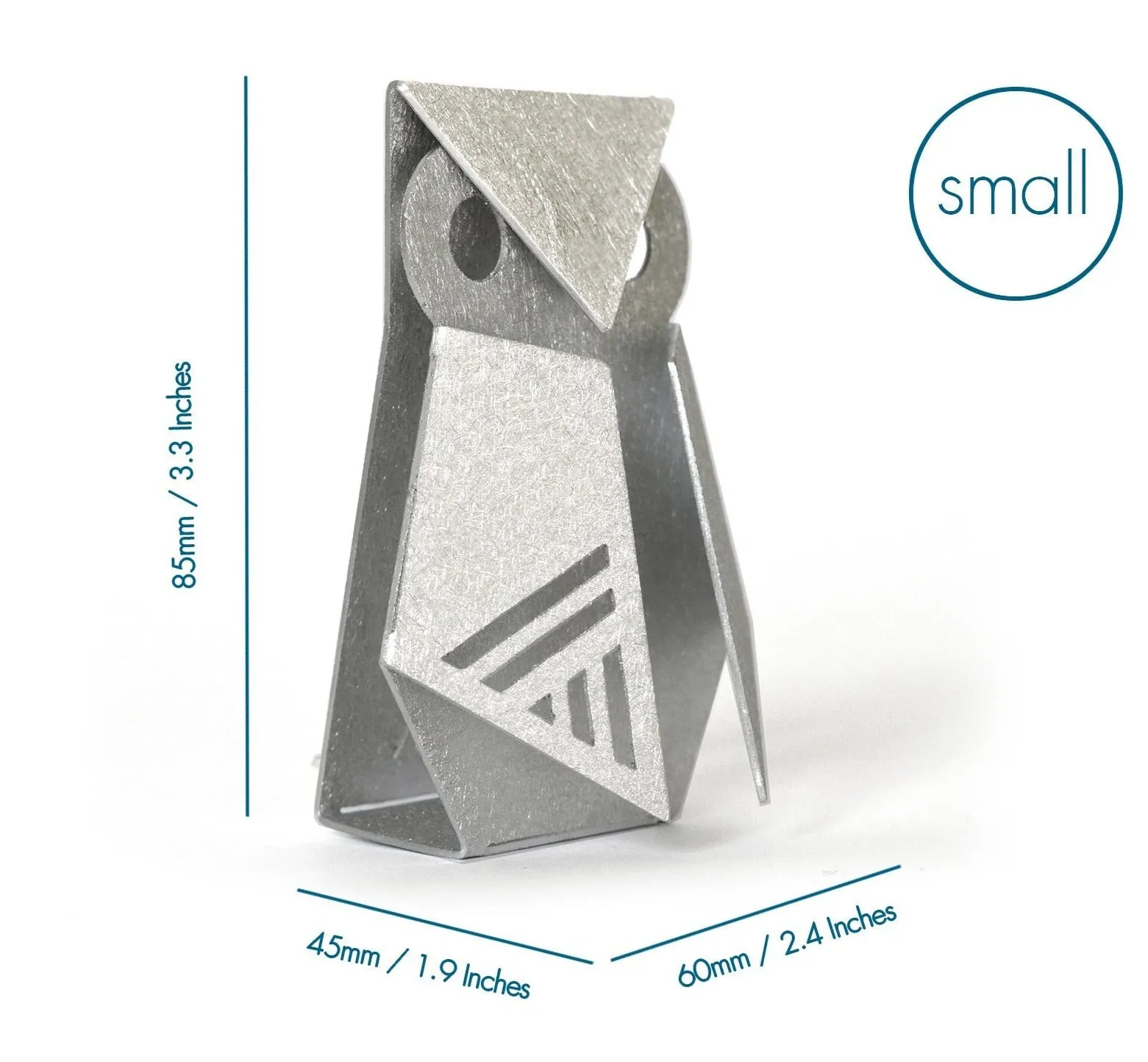Aluminum Mini Owl Origami Geometric Sculpture