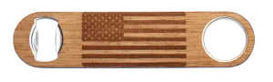 American Flag Wood Industrial Bottle Opener