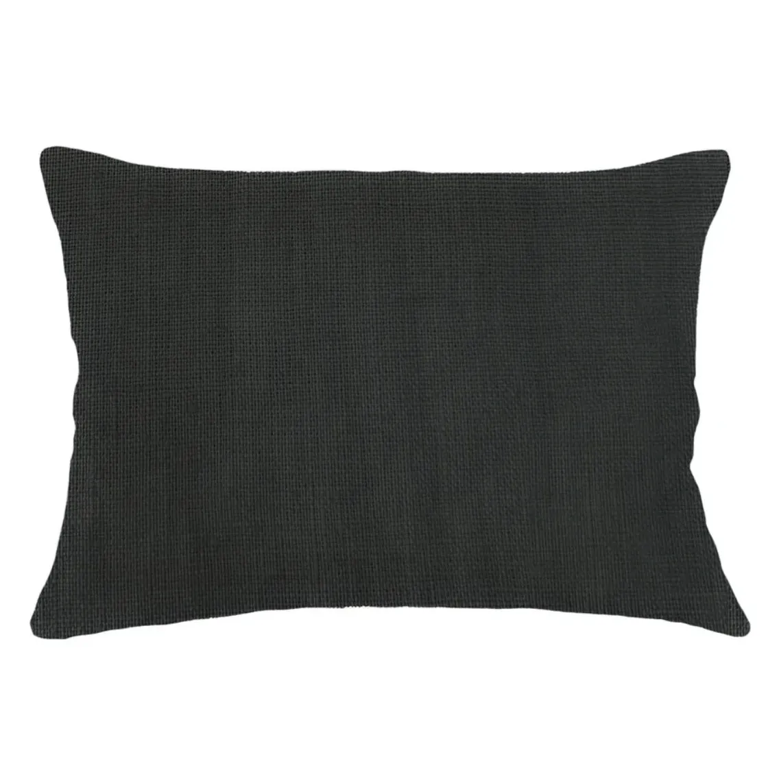 Anaya Home So Soft Linen Black Lumbar Pillow 14x20 With Down Insert