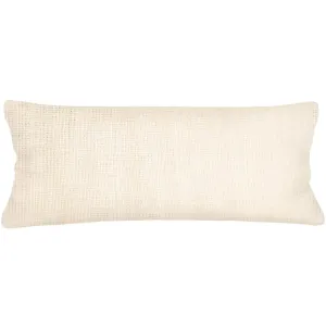 Anaya Home So Soft Linen Ivory Lumbar Pillow 14x40 With Down Insert