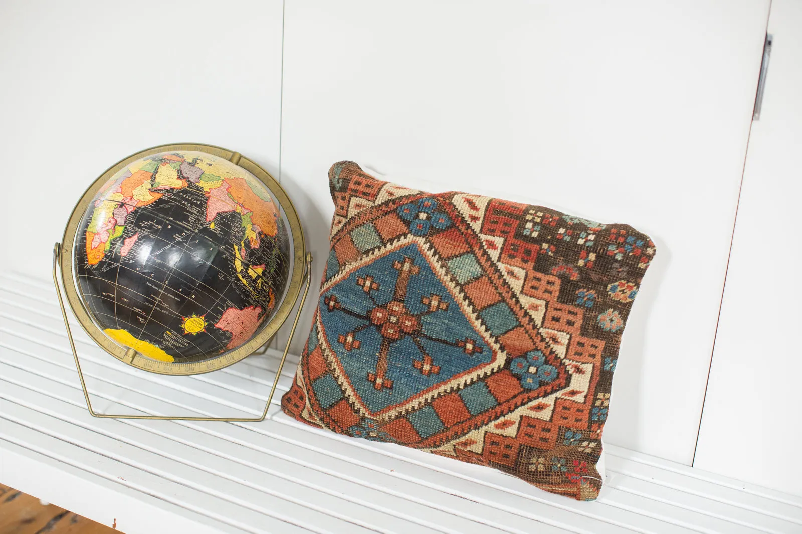 Antique Caucasian Rug Fragment Pillow