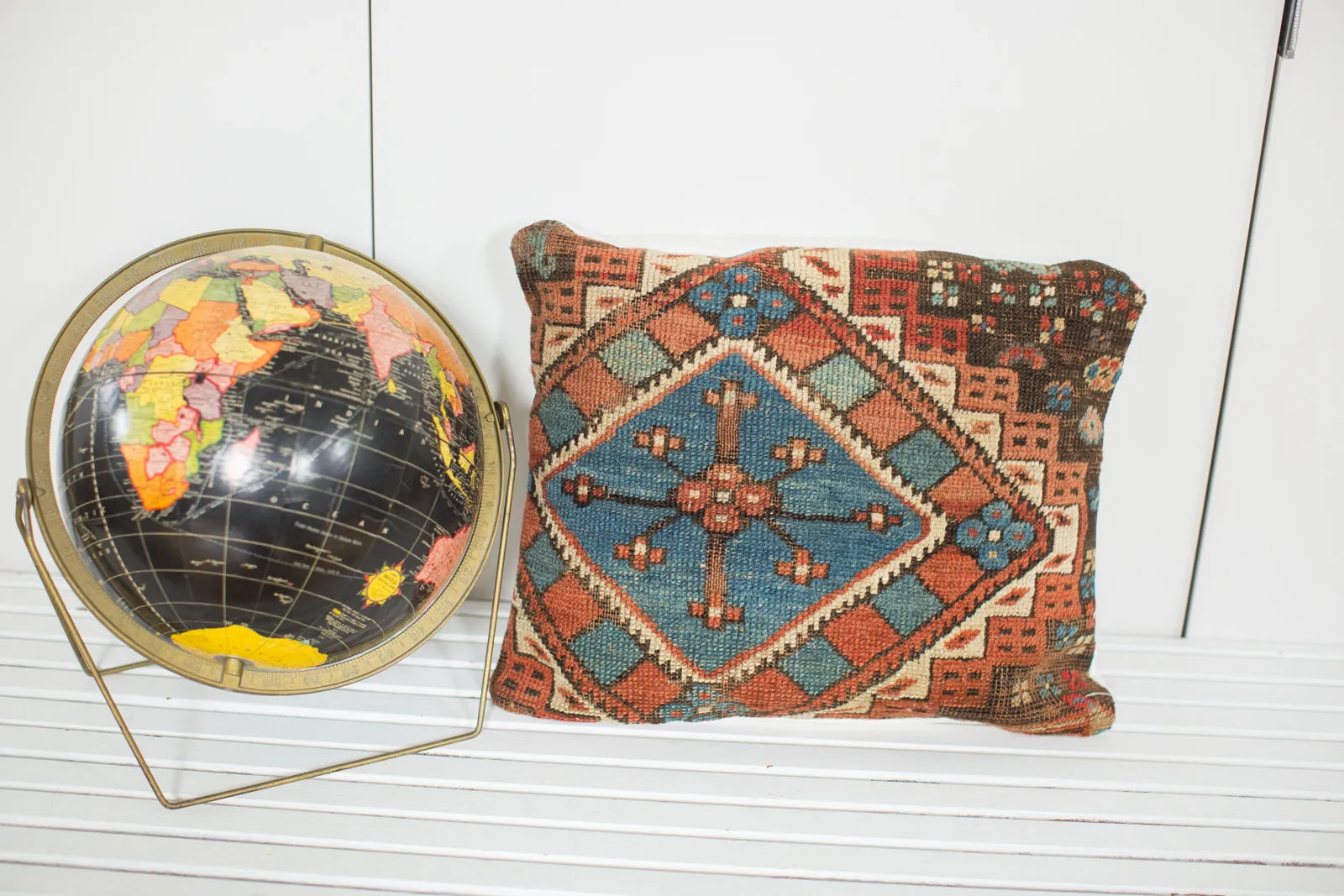 Antique Caucasian Rug Fragment Pillow