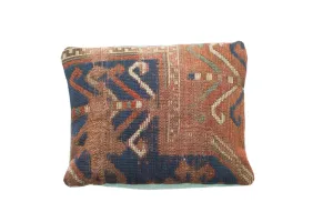 Antique Kazak Rug Fragment Pillow