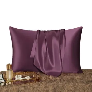 Anyhouz Pillowcase 50x90cm Purple Natural Mulberry Silk For Comfortable And Relaxing Home Bed - King Size