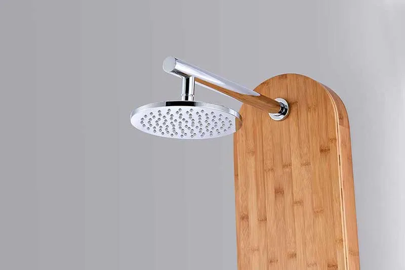 Anzzi CRANE Series 52 in. Full Body Shower Panel System with Heavy Rain Shower and Spray Wand in Natural Bamboo