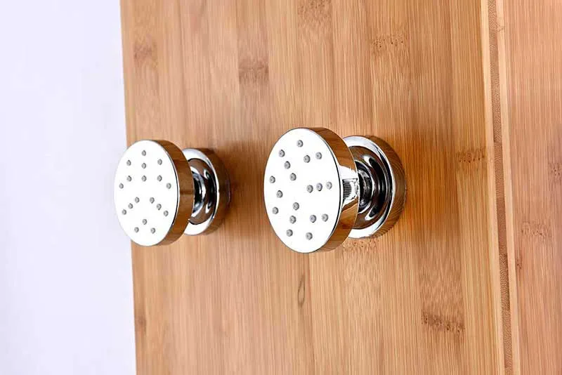 Anzzi CRANE Series 52 in. Full Body Shower Panel System with Heavy Rain Shower and Spray Wand in Natural Bamboo