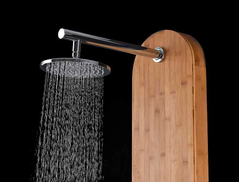 Anzzi CRANE Series 52 in. Full Body Shower Panel System with Heavy Rain Shower and Spray Wand in Natural Bamboo