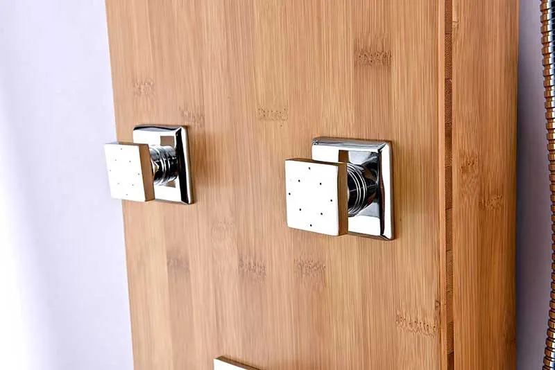 Anzzi CRANE Series 60 in. Full Body Shower Panel System with Heavy Rain Shower and Spray Wand in Natural Bamboo