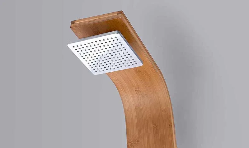 Anzzi CRANE Series 60 in. Full Body Shower Panel System with Heavy Rain Shower and Spray Wand in Natural Bamboo