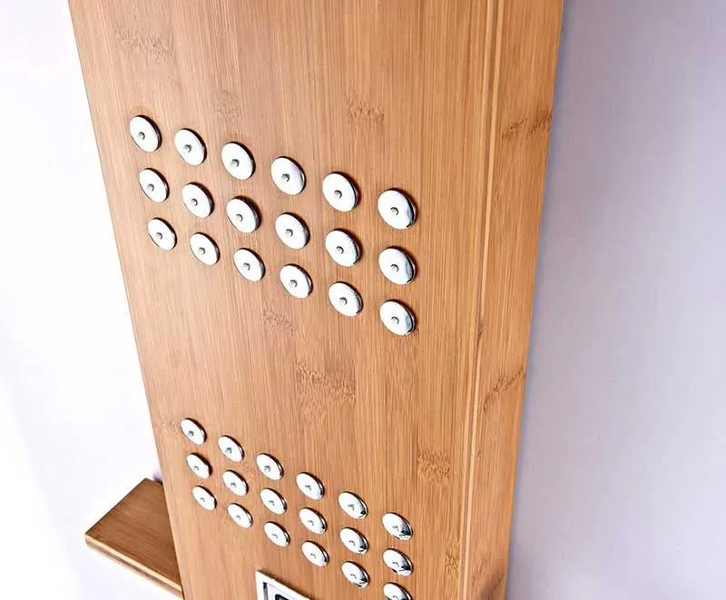 Anzzi CRANE Series 60 in. Full Body Shower Panel System with Heavy Rain Shower and Spray Wand in Natural Bamboo