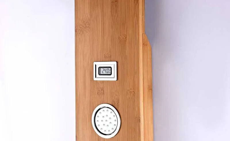 Anzzi CRANE Series 60 in. Full Body Shower Panel System with Heavy Rain Shower and Spray Wand in Natural Bamboo