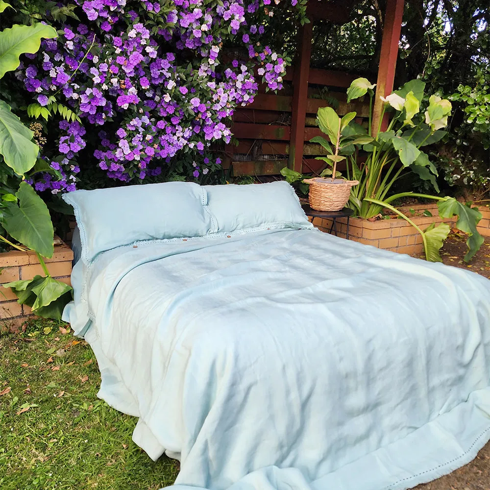 Aqua Indulgence Linen Duvet Set