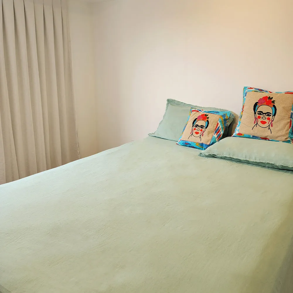 Aqua Indulgence Linen Fitted Sheet