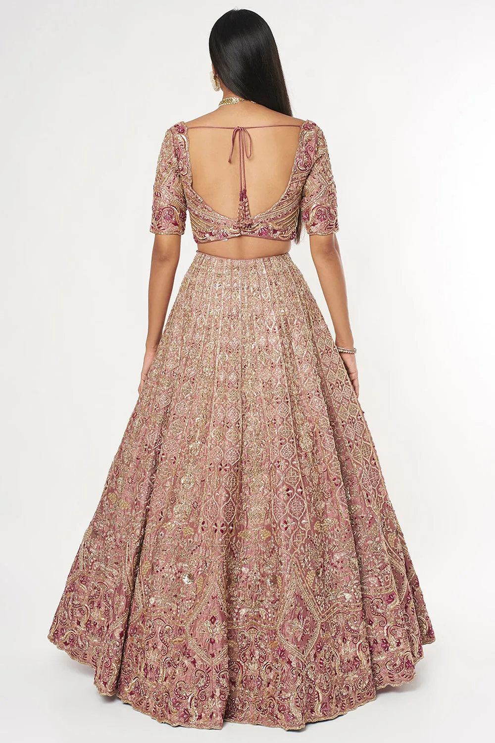 Aurora Pink Wine Heavy Bridal Set