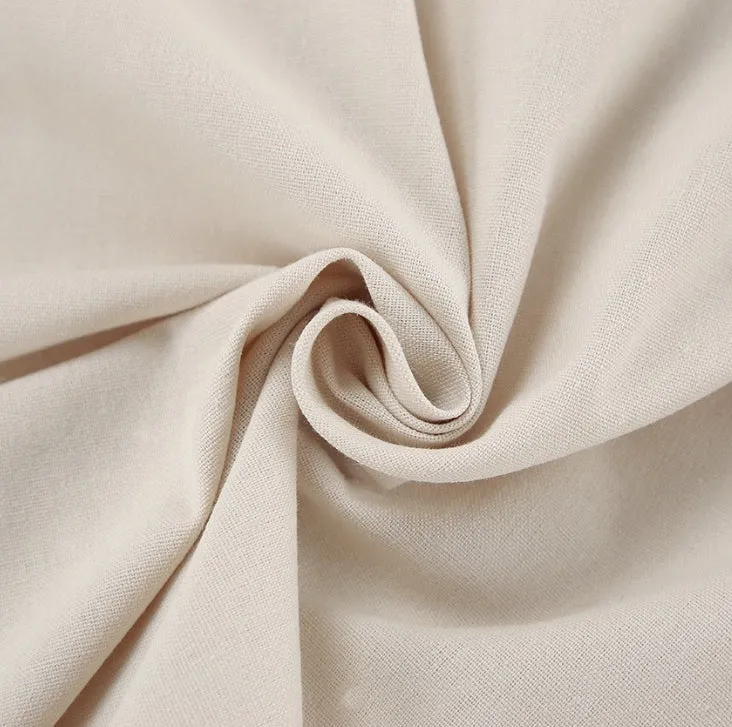 Autumn/Winter Cotton-Linen V-Neck Puff Sleeve Backless Dress with Thin Straps.W-240802-2