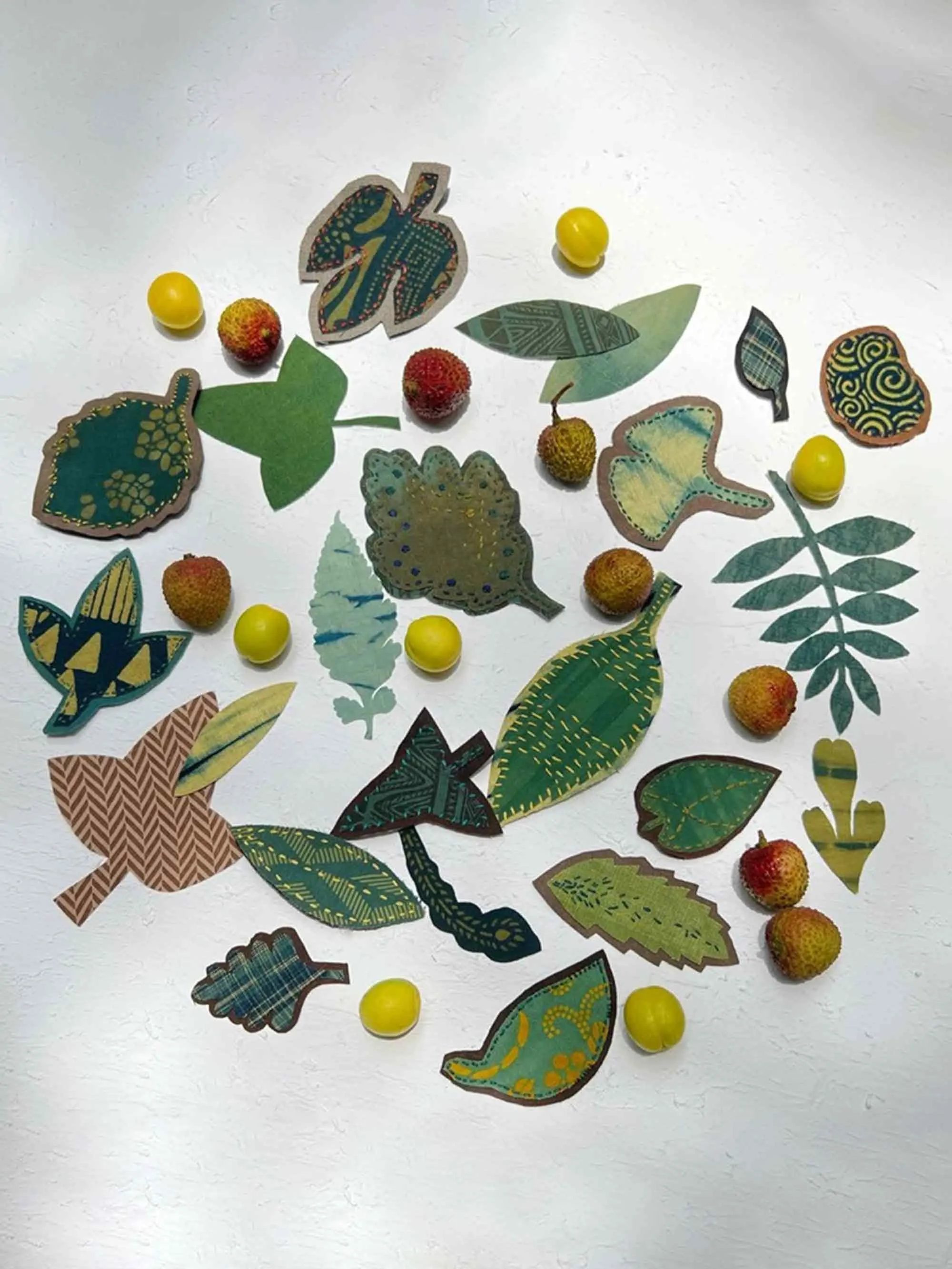 Avocado Green Plant-Dyed Cotton Linen Silk Patchwork Kit (13 Swatches)