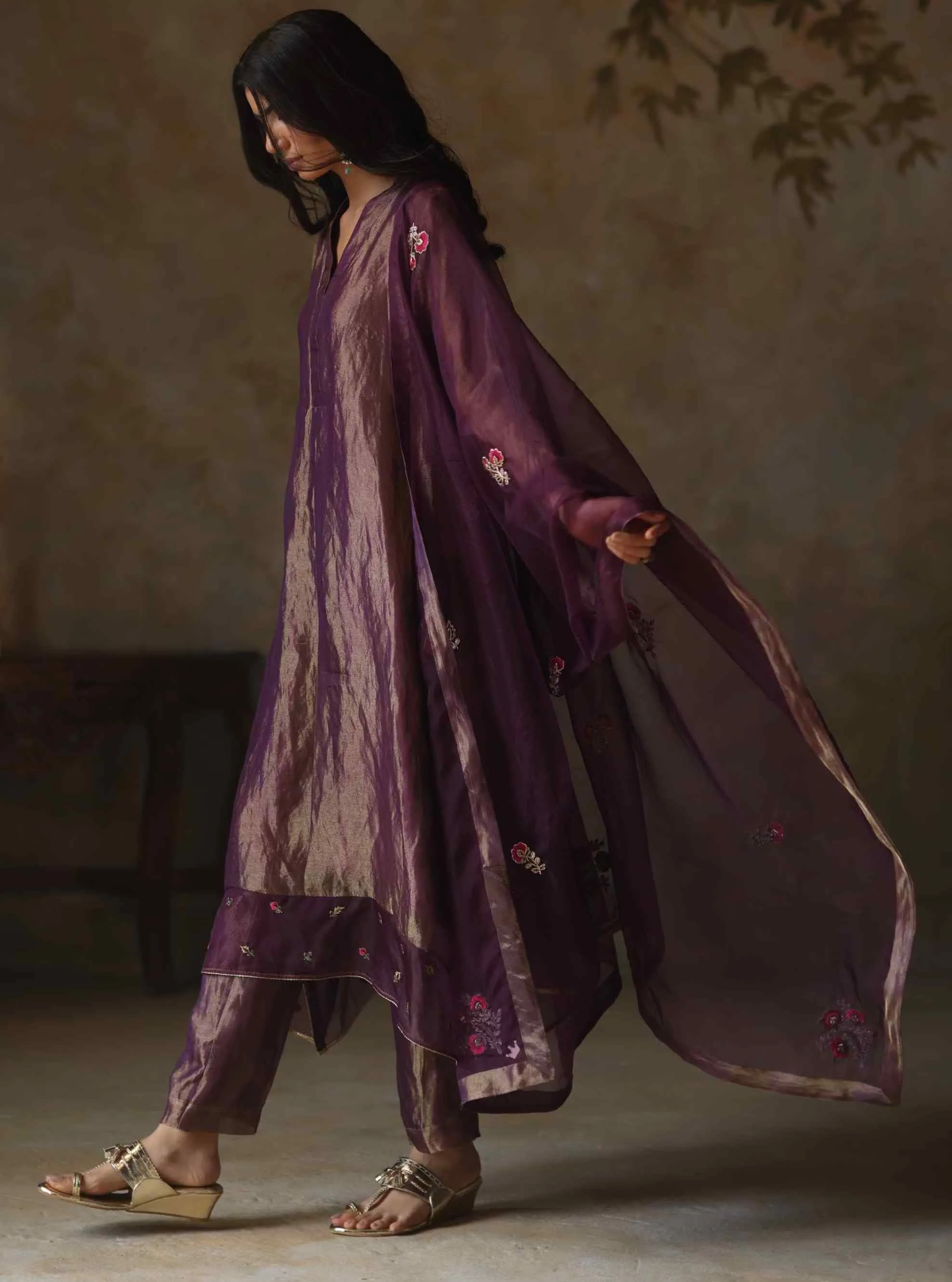 Ayat metallic purple kurta set