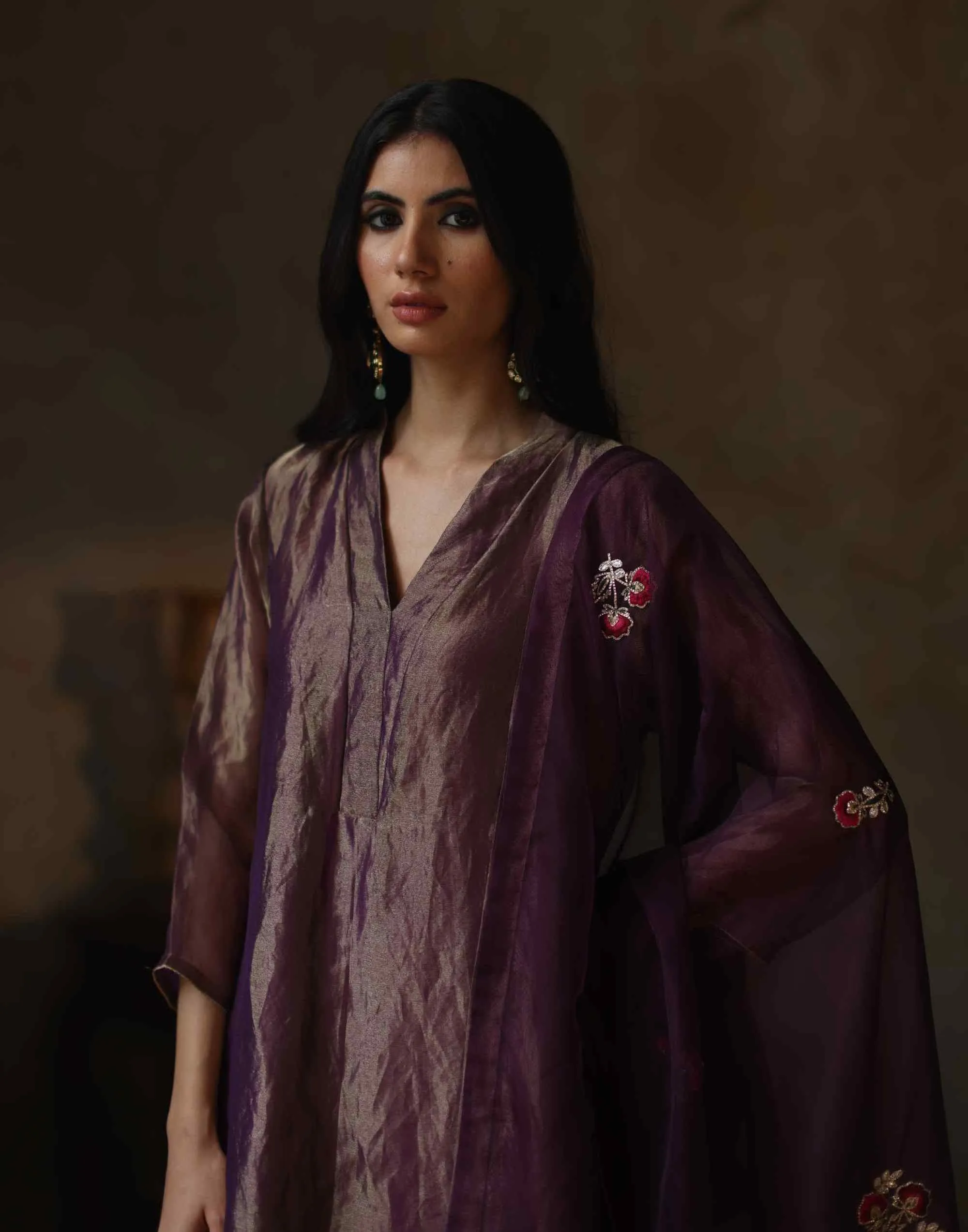 Ayat metallic purple kurta set