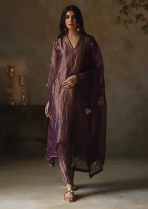 Ayat metallic purple kurta set