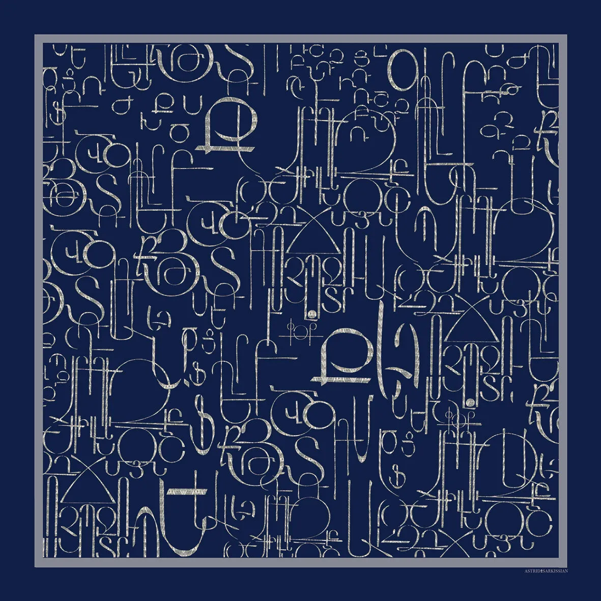 Aybuben Blue Silk Satin Bandana