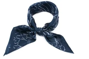 Aybuben Blue Silk Satin Bandana