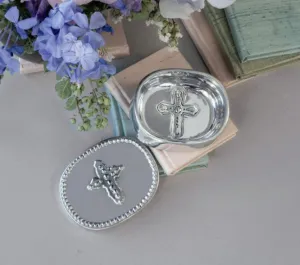 Baby Peek-A-Boo Cross Oval Keepsake Box