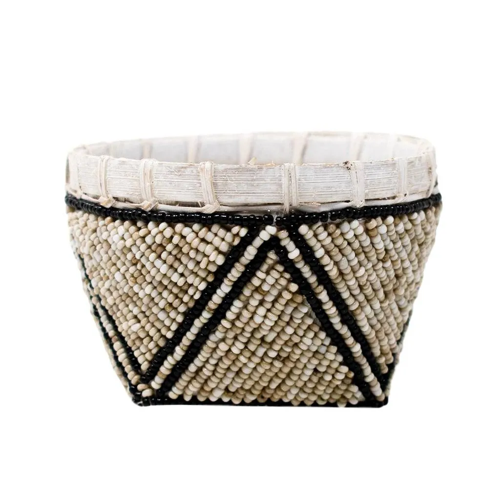 BAMBOO BEADED TRINKET BASKET by POPPY   SAGE