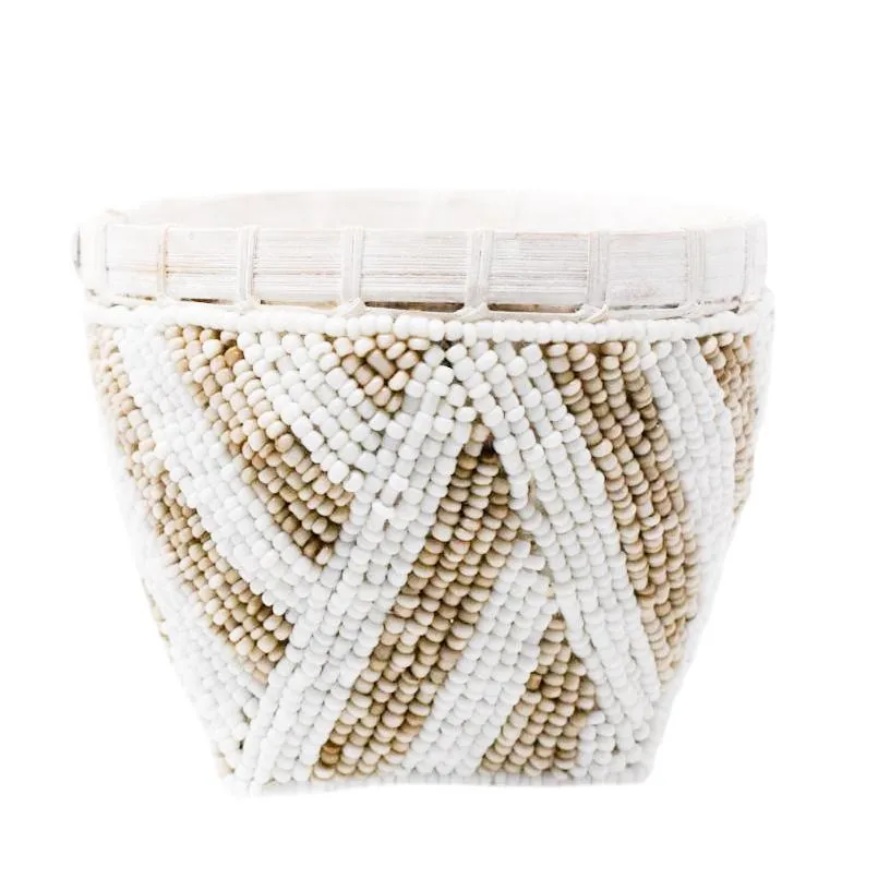 BAMBOO BEADED TRINKET BASKET by POPPY   SAGE