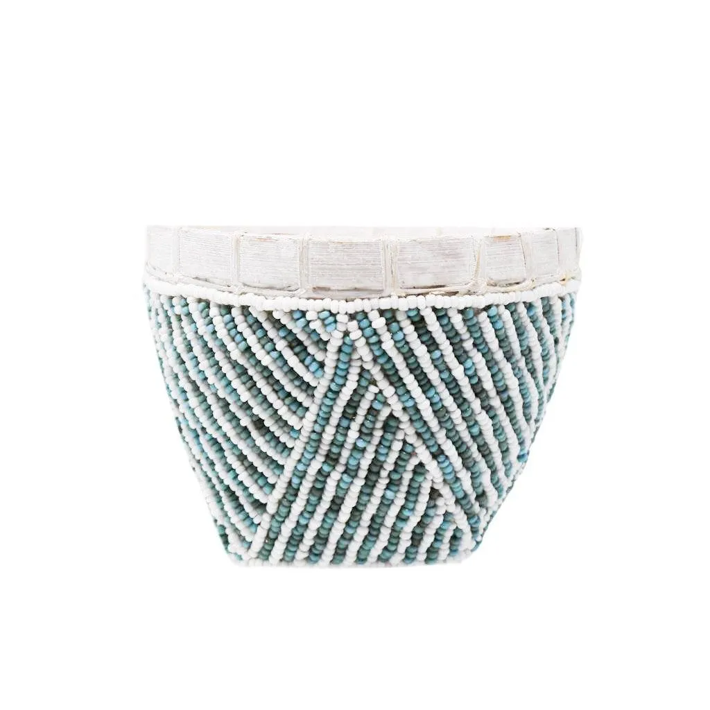 BAMBOO BEADED TRINKET BASKET by POPPY   SAGE
