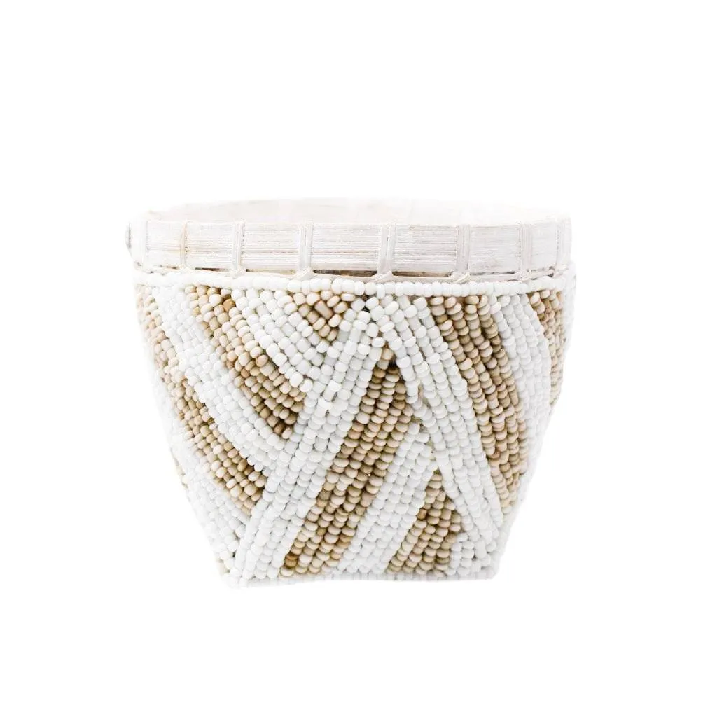 BAMBOO BEADED TRINKET BASKET by POPPY   SAGE
