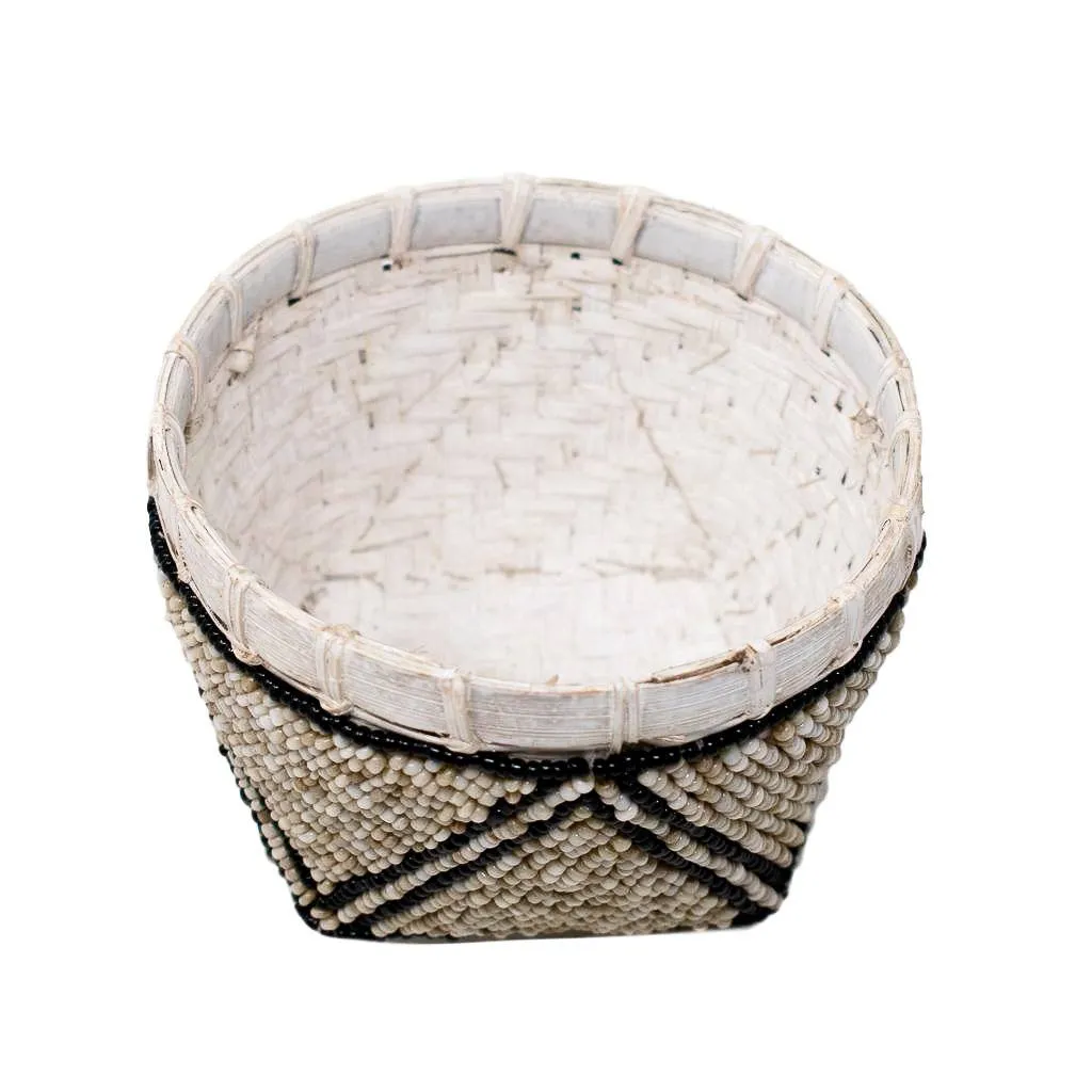 BAMBOO BEADED TRINKET BASKET by POPPY   SAGE