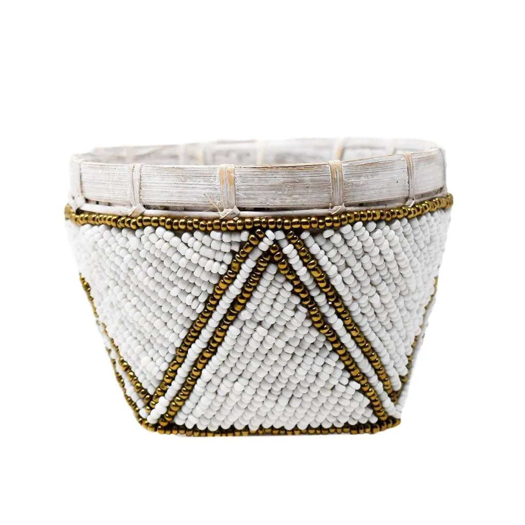 BAMBOO BEADED TRINKET BASKET by POPPY   SAGE