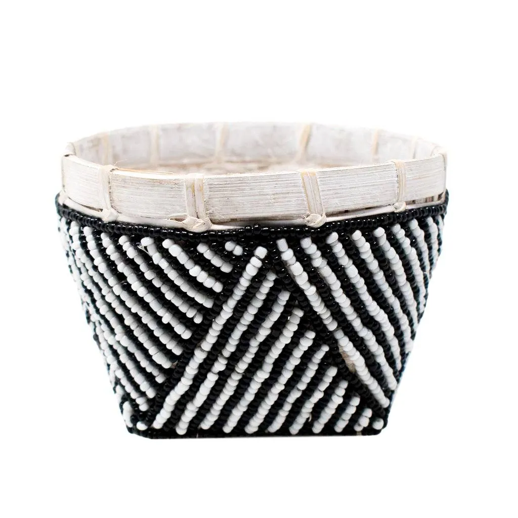 BAMBOO BEADED TRINKET BASKET by POPPY   SAGE