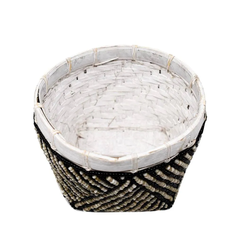 BAMBOO BEADED TRINKET BASKET by POPPY   SAGE