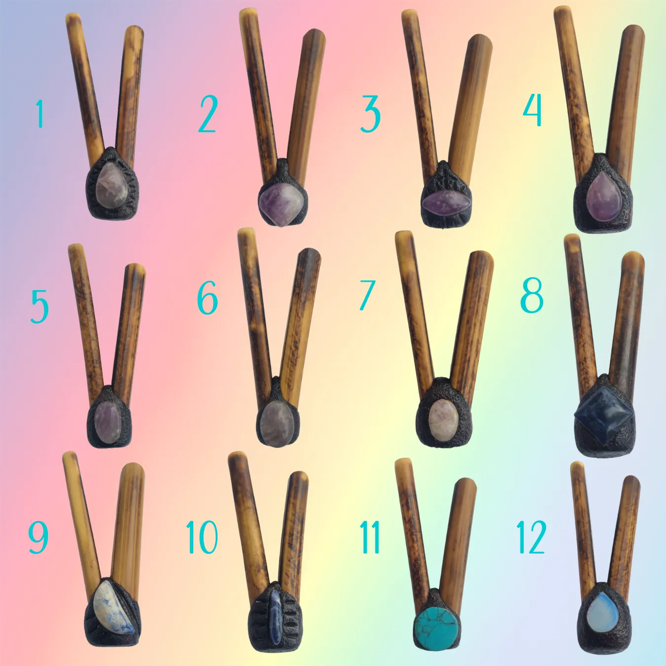 Bamboo Brazilian Kuripe Amethyst & Midnight Collection